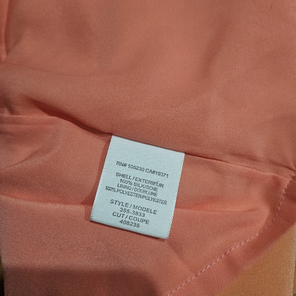 Joie Coral Peach Sleeveless Tank Sheath Silk Dress Small - Picture 8 of 8